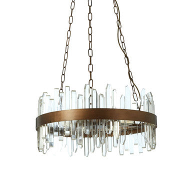 Lustra Acrylic Chandelier with Copper Band