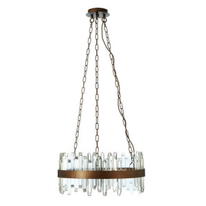Lustra Acrylic Chandelier with Copper Band