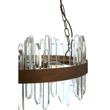 Lustra Acrylic Chandelier with Copper Band