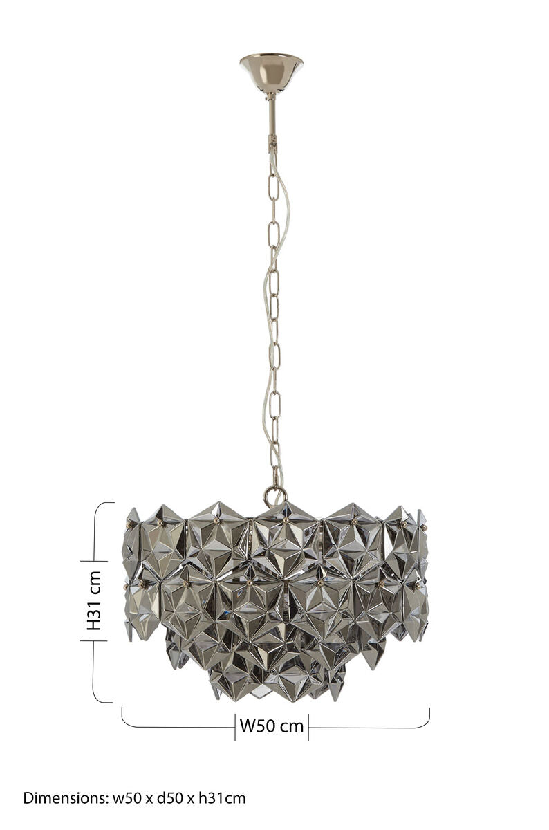Rydello Smoked Grey Glass Chandelier
