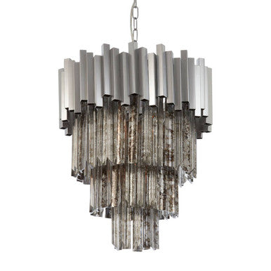 Lustra Large Nickel Painted Chandelier.