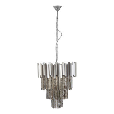 Chandelier with metallic design on a white background