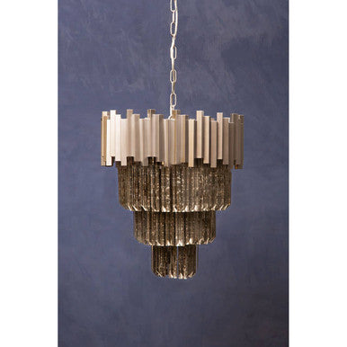Lustra Large Nickel Painted Chandelier.