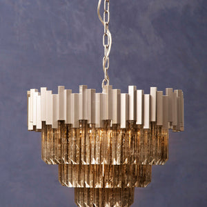 Small Nickel Painted Chandelier | Lustra