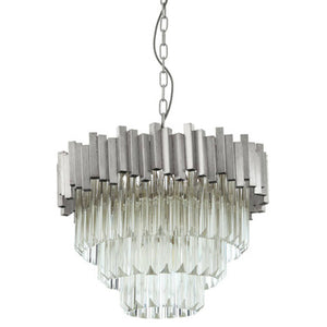 Lustra Small Silver Finish Chandelier
