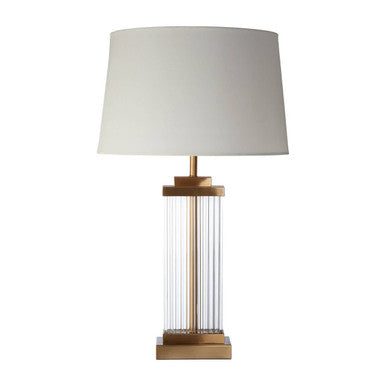 Zariah Glass And Gold Finish Table Lamp With White Linen Shade