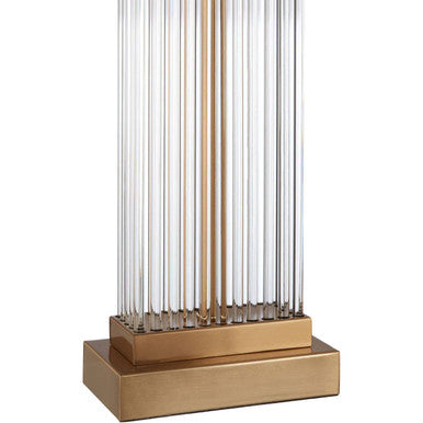 Zariah Glass And Gold Finish Table Lamp With White Linen Shade