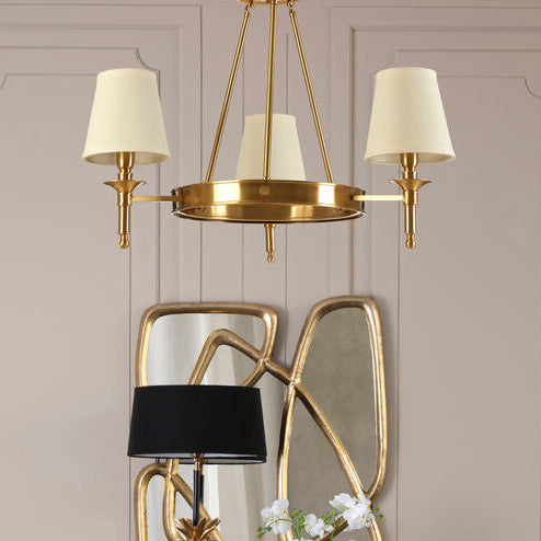 Zina Copper Finish 3 Arm Chandelier