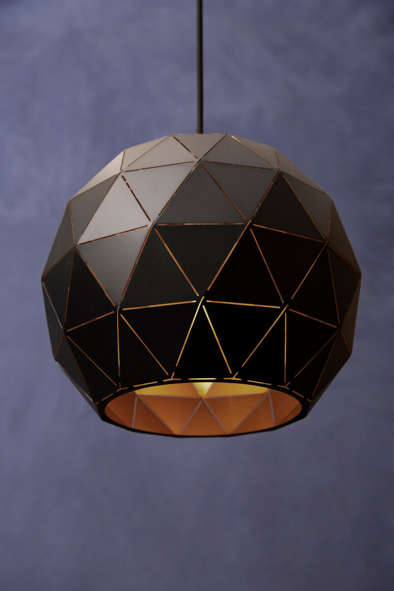 Mateo Small Black and Copper Pendant Light - Image 4
