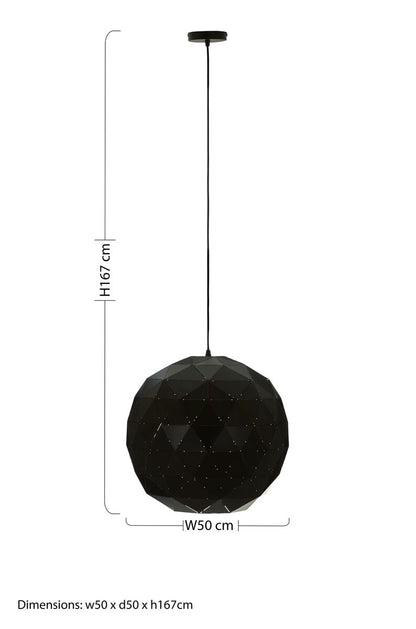 Mateo Medium Black and Copper Pendant Light