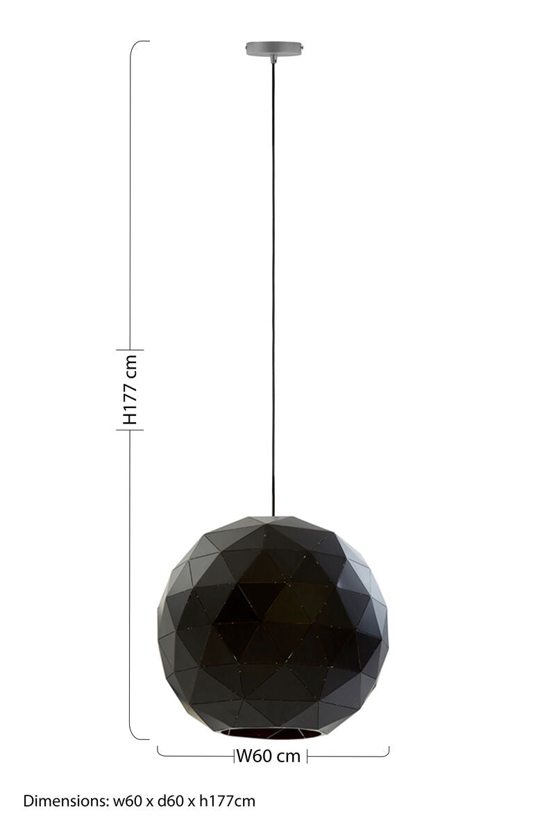 Mateo Large Black and Copper Pendant Light