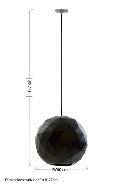 Mateo Large Black and Copper Pendant Light