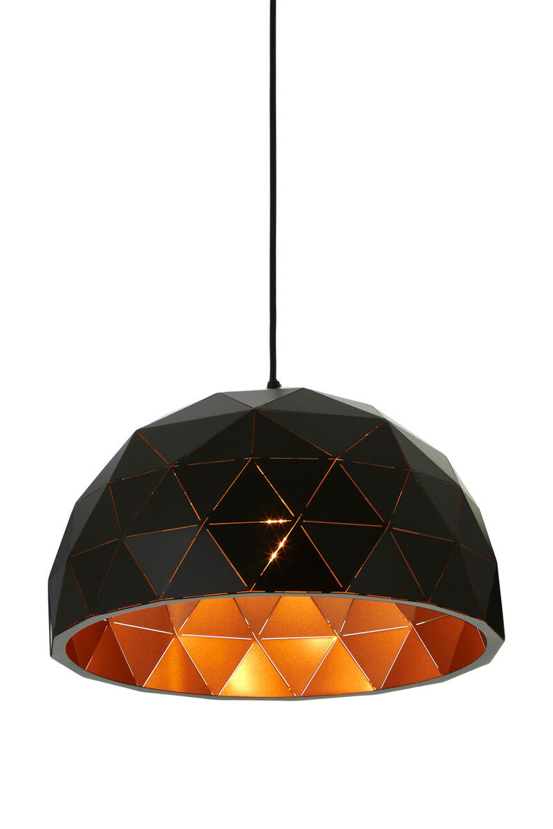 Mateo Small Black and Copper Dome Pendant Light - Image 4