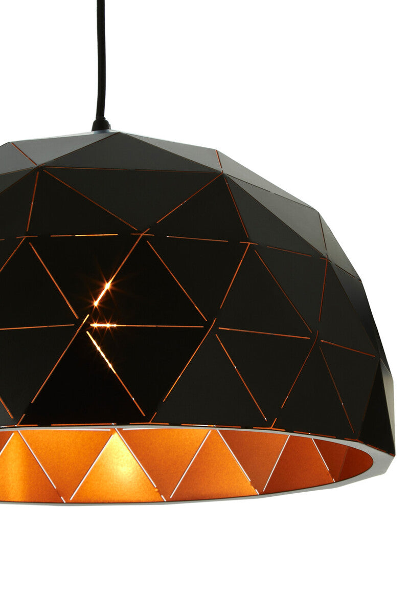 Mateo Small Black and Copper Dome Pendant Light - Image 6