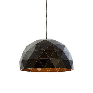 Mateo Large Black and Copper Dome Pendant Light - Image 7