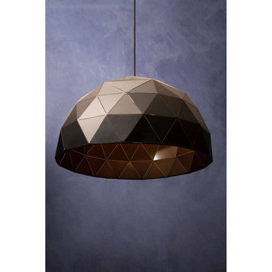 Mateo Large Black and Copper Dome Pendant Light - Image 3