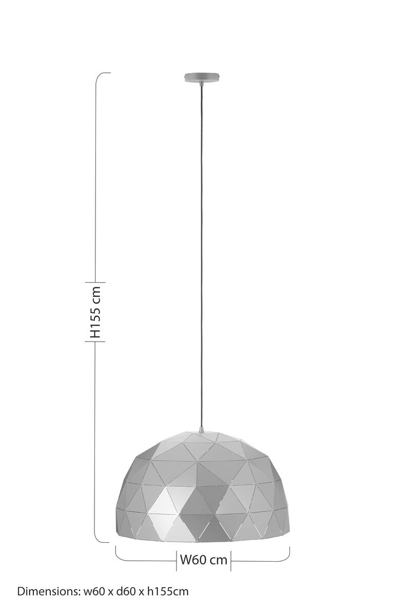 Mateo Large Silver Dome Pendant Light - Image 7