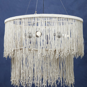 Cream Leather Ceiling Light | Hestina