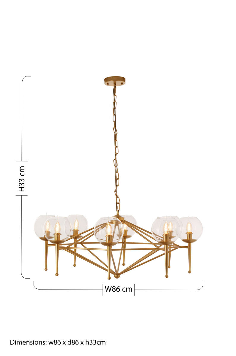 Abira Gold 8 Arm Geo Pendant Lamp - Image 5