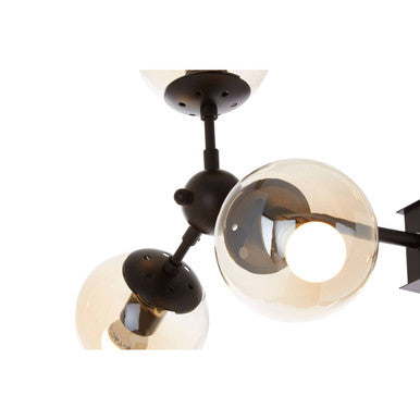 Abira 6 Arm Matte Black Pendant Light - Image 3