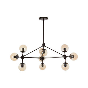 10 Arm Matte Black Pendant Light | Abira