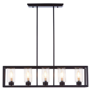 Aliko 5 Bulb Matte Black Ceiling Light