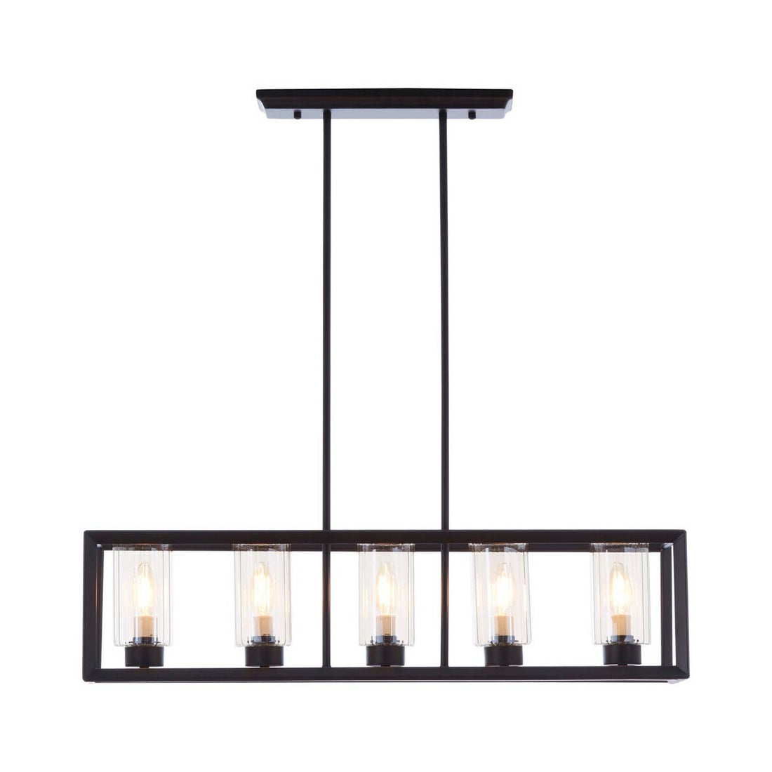 Aliko 5 Bulb Matte Black Ceiling Light