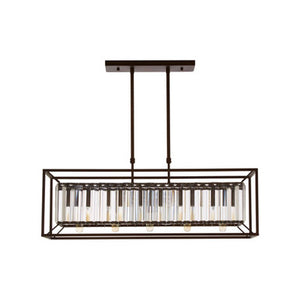 Akiko 5 Bulb Dark Bronze and Glass Ceiling Light