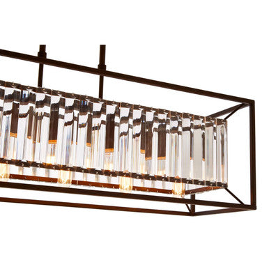 Akiko 5 Bulb Dark Bronze and Glass Ceiling Light - Image 3