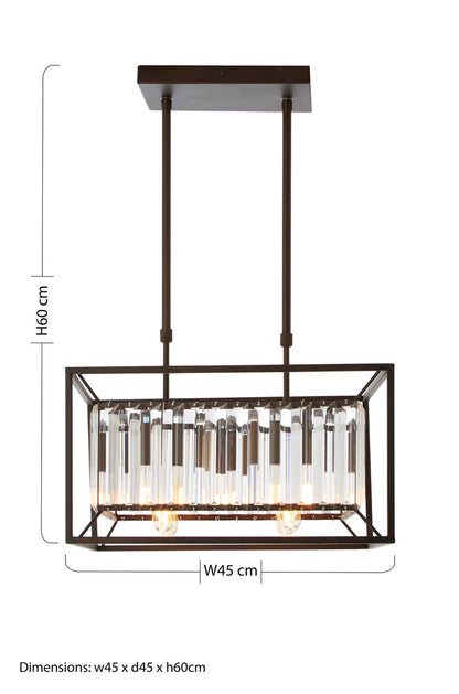 Akiko 4 Bulb Matte Black Ceiling Light