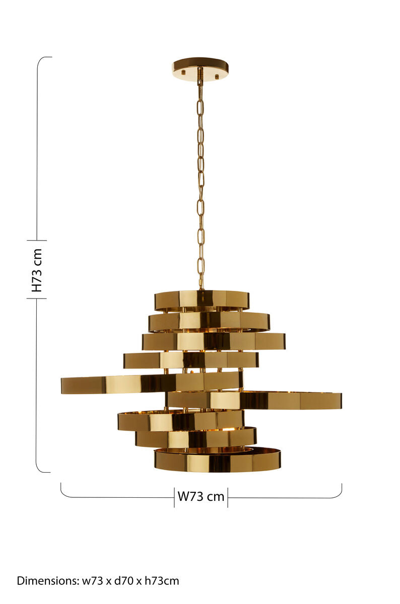 Alana 5 Bulb Gold Finish Pendant Lamp - Image 9
