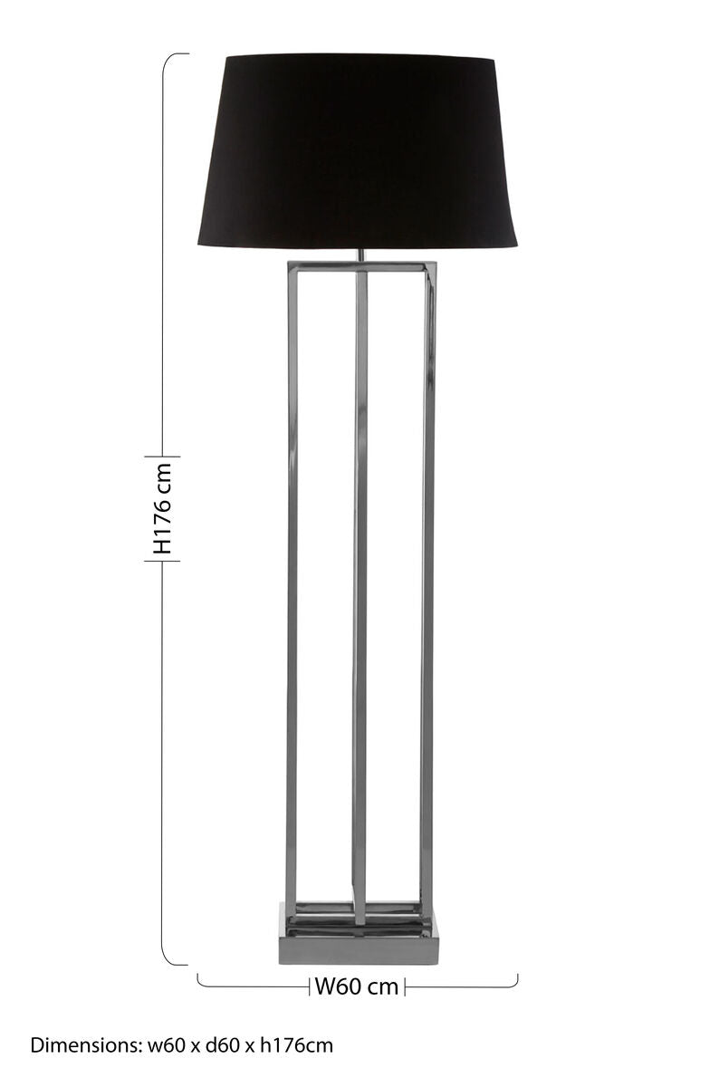 Skye Nickel Finish Rectangular Floor Lamp - Image 5
