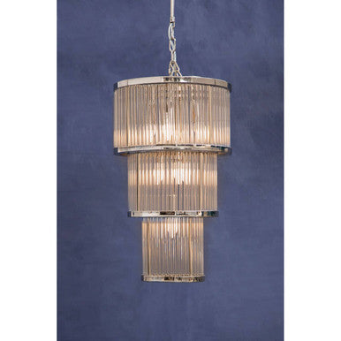 Salasco 3 Tier Nickel Finish Chandelier 38cm