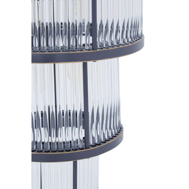 Salasco 3 Tier Black Finish Glass Chandelier - Image 7