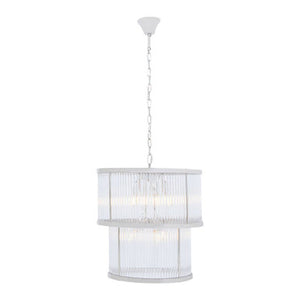 Salasco 2 Tier Nickel Finish Glass Chandelier