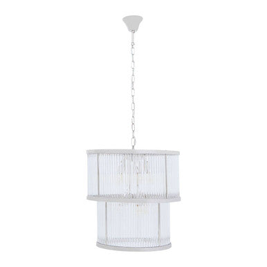 Salasco 2 Tier Nickel Finish Glass Chandelier - Image 5