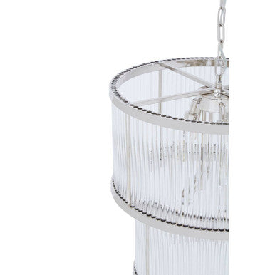 Salasco 2 Tier Nickel Finish Glass Chandelier