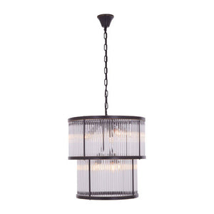 2 Tier Antique Black Glass Chandelier | Salasco