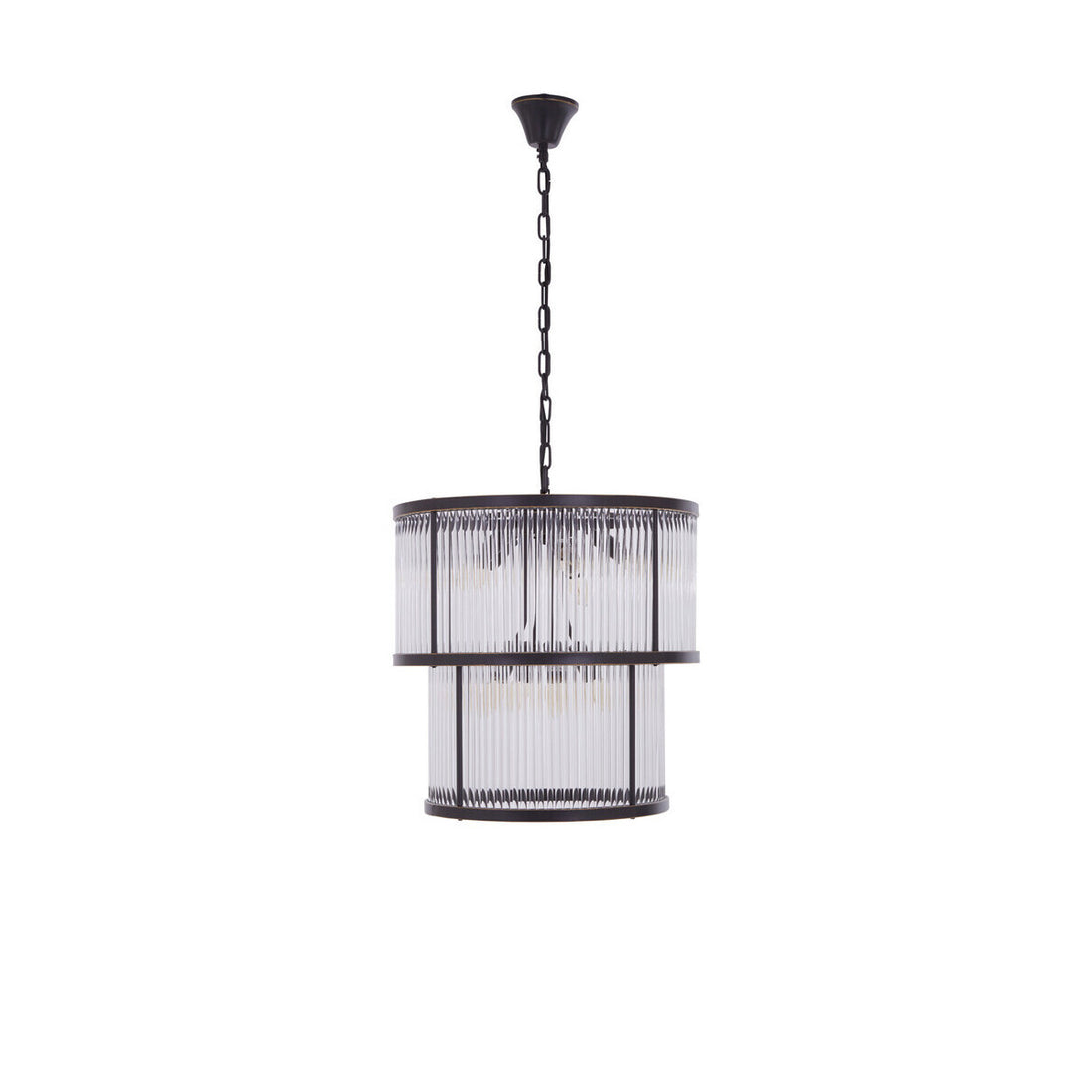 Salasco 2 Tier Antique Black Glass Chandelier