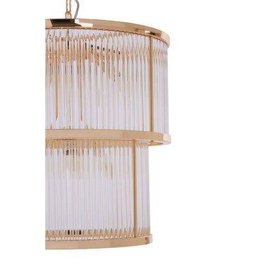 Salasco 2 Tier Gold Finish Glass Chandelier - Image 5