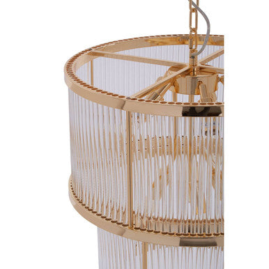 Salasco 2 Tier Gold Finish Glass Chandelier - Image 6