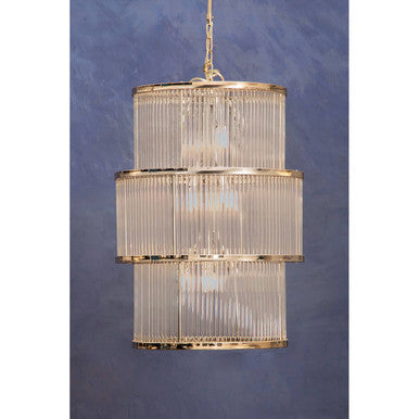 Salasco 3 Tier Nickel Finish Glass Chandelier - Image 4