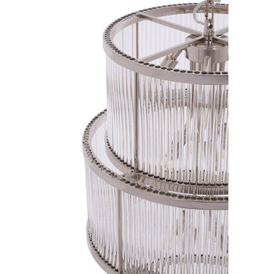 Salasco 3 Tier Nickel Finish Glass Chandelier - Image 5