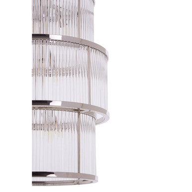 Salasco 3 Tier Nickel Finish Glass Chandelier - Image 6