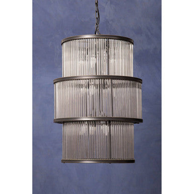 Salasco Black Finish 3 Tiered Glass Chandelier - Image 4