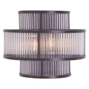 Salasco 3 Tier Black Finish Glass Wall Light