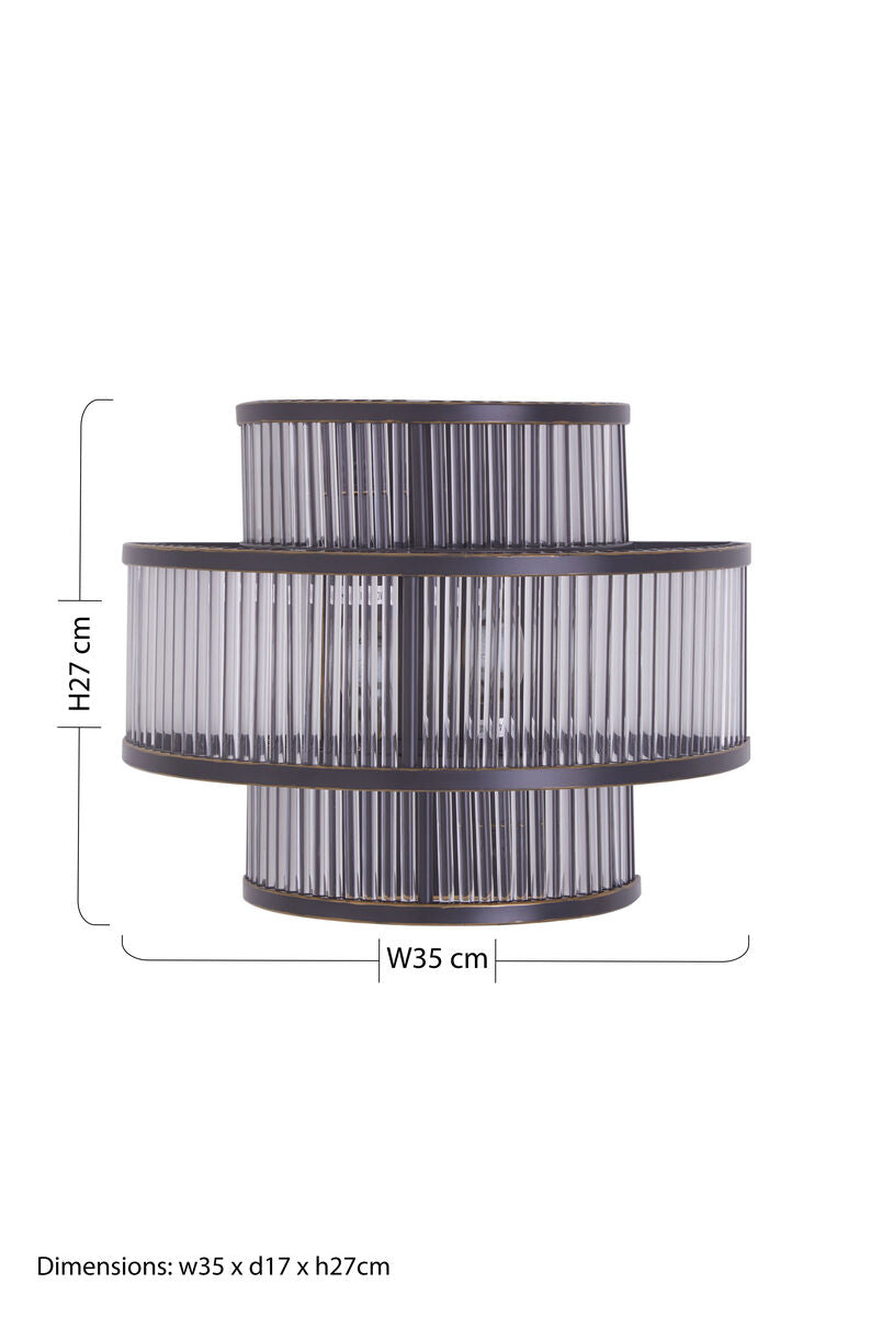 Salasco 3 Tier Black Finish Glass Wall Light