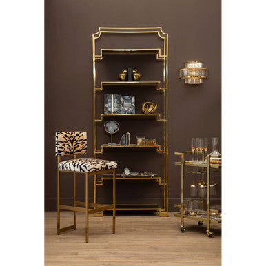 Salasco 3 tier glass wall light with warm metallic iron frame