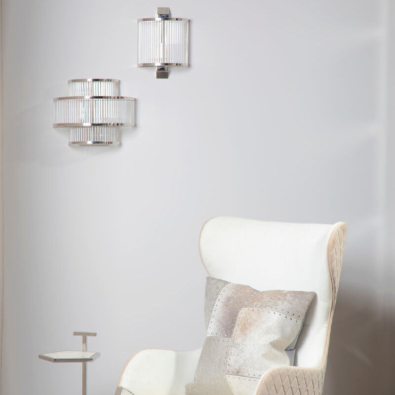 Salasco Glass Wall Light With Nickel Finish - Image 2