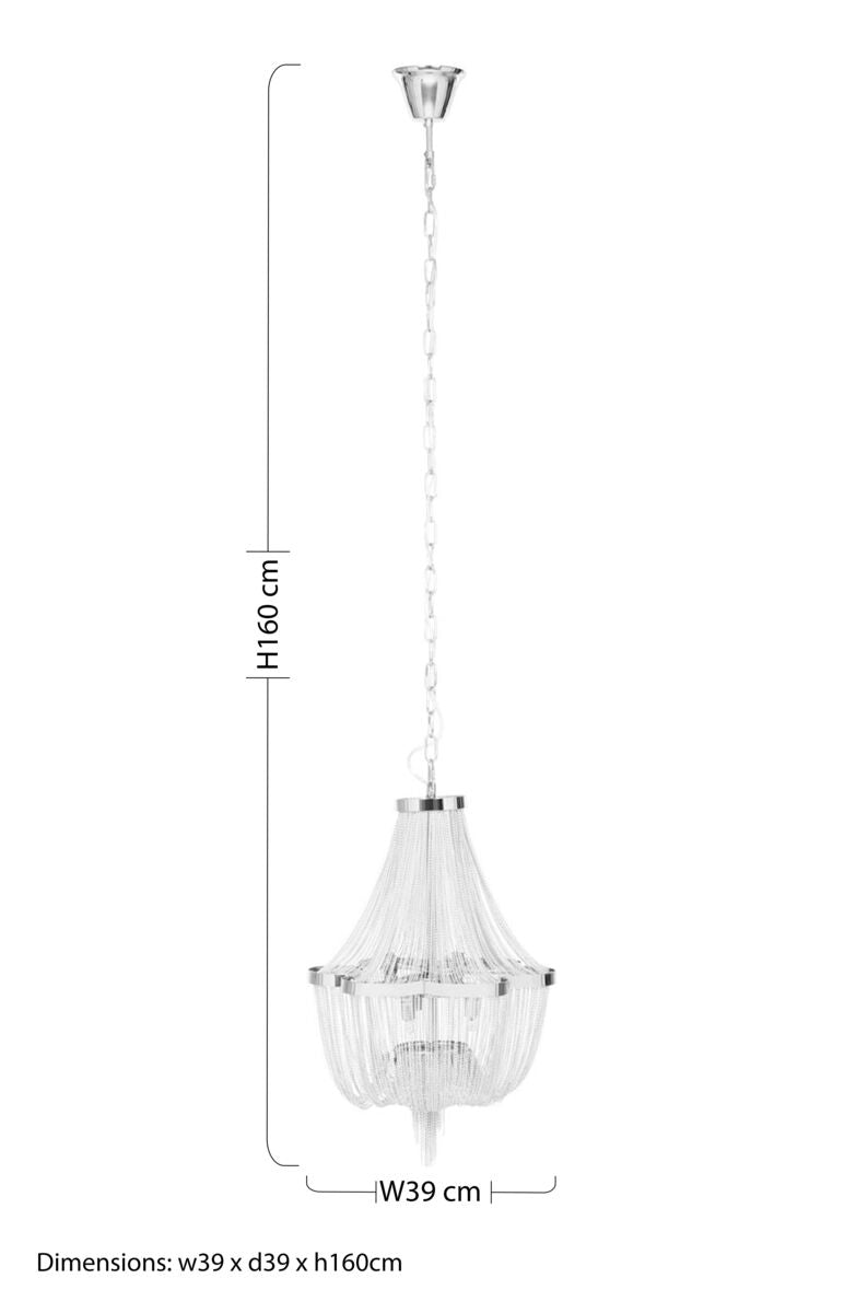 Lerici 6 Light Chrome Pendant 39cm - Image 4
